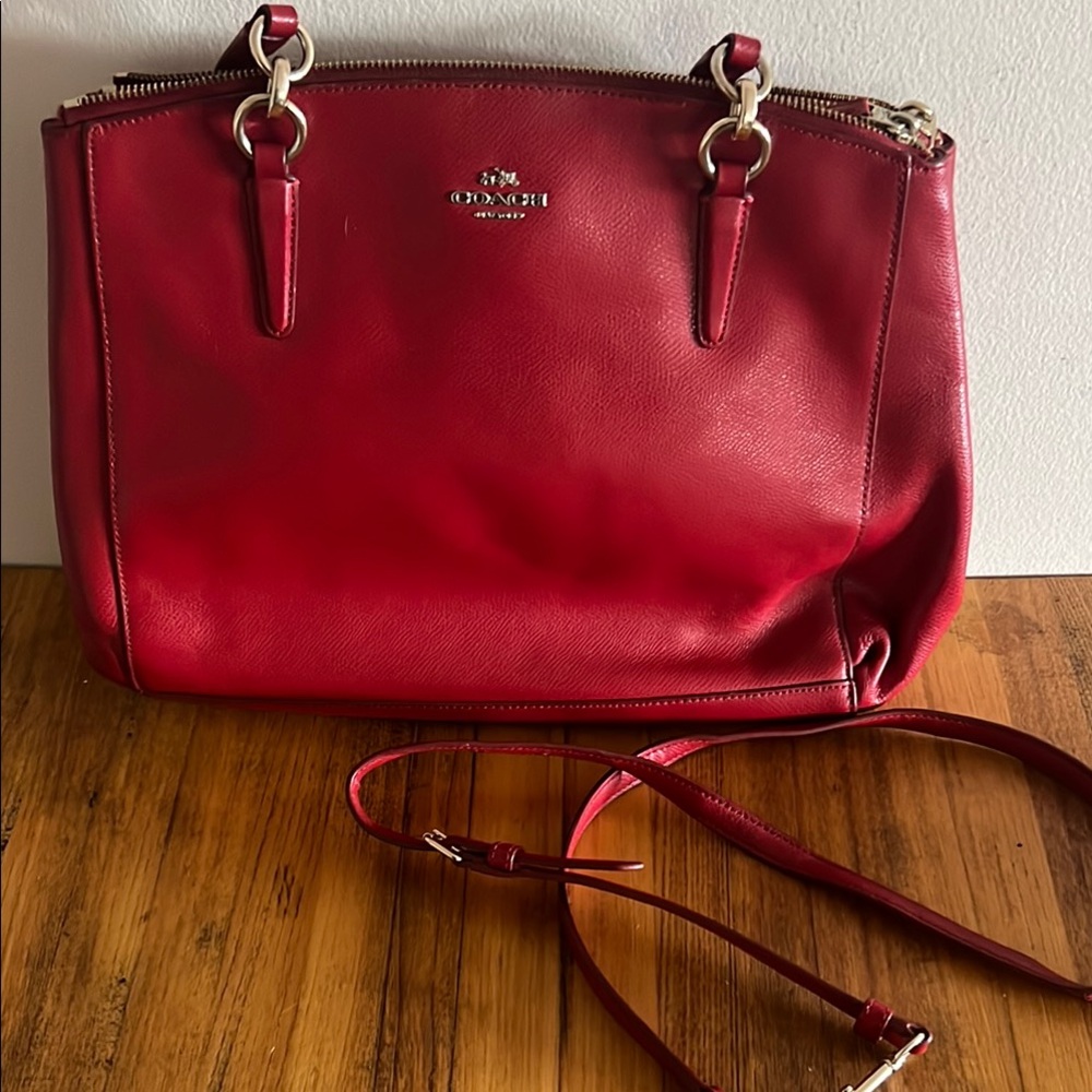 Coach Red Leather Women's Bag